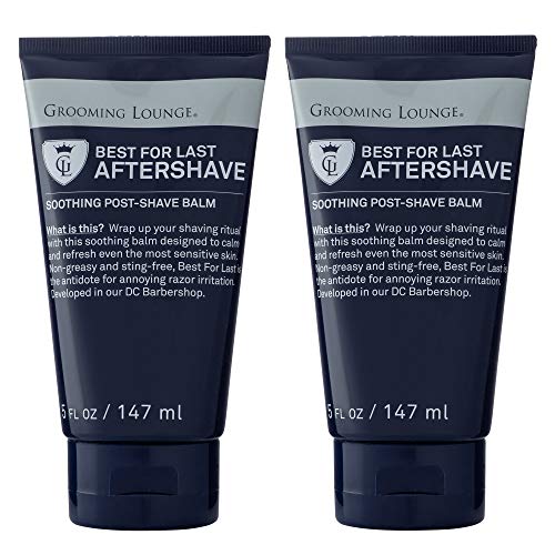 Grooming Lounge Best For Last Aftershave â€“Soothing Aftershave Cream, Fragrance-Free, No Sting, Heals Razor Burn & Shaving Irritation â€“ 5 oz, 2-Pack