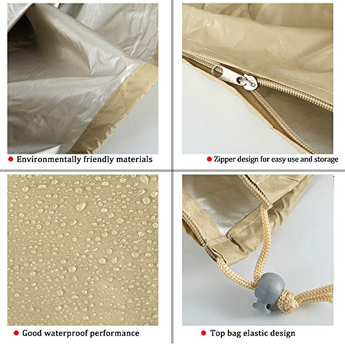 Windyus Patio Heater Cover Courtyard Fireplace Cover with Zipper Heavy Duty Waterproof UV Resistant Anti-dust Cover for Pyramid Torch Patio Heaters Protectors