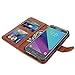 For Samsung Galaxy J7 V / J7 2017 / J7 Prime / J7 Perx / J7 Sky Pro / Galaxy Halo Case, LK Luxury PU Leather Wallet Flip Protective Case Cover with Card Slots and Stand (Brown)