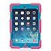 ACEGUARDER Apple Ipad Mini 2 Case Waterproof Rainproof Shockproof Kids Proof Case for Ipad Mini 2 (Gifts Outdoor Carabiner + Whistle + Handwritten Touch Pen) (Rose/Light Blue)