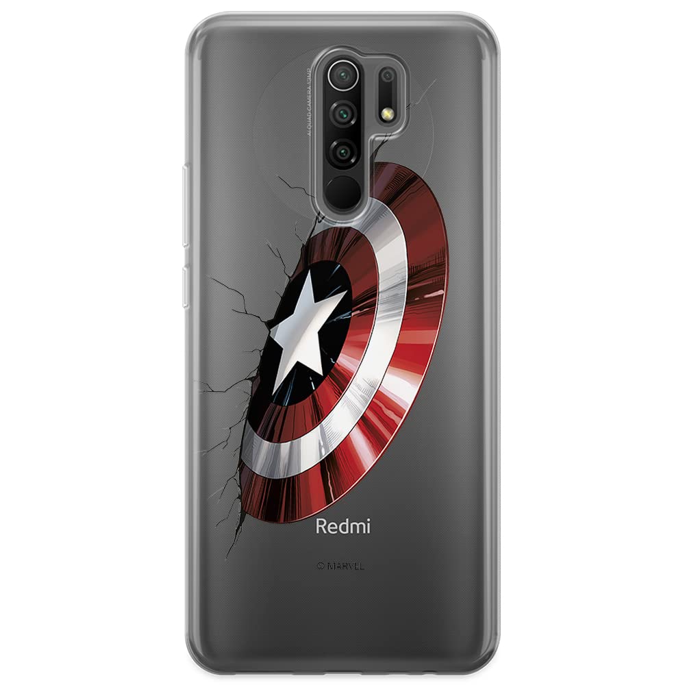 ERT GROUP mobile phone case for Xiaomi REDMI 9 original and officially Licensed Marvel pattern Captain America 023 optimally adapted to the shape of the mobile phone, partially transparent