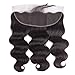 13x4 Ear To Ear Lace Frontal Closure Free Part Brazilian Virgin Body Human Hair Extensions Top Lace Frontal With Baby Hair Bleached Knots Natural Color 14 inches