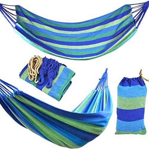 MHBY Hängematte, 280 * 80mm 2 Personen gestreifte Hängematte Outdoor-Freizeitbett Dicke Leinwand Hängematte… – Bild 7