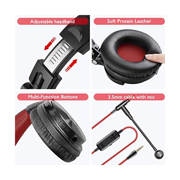 OneOdio-Bluetooth-Headphones-Over-Ear-Wireless-Bass-Boosted-Stereo-Hi-Fi-Sound-80-Hrs-Playtime-with-Studio-Music-Level-Sound-Quality-50mm-Neodymium-Speaker-Foldable-Headphone-with-Mic OneOdio Bluetooth Headphones Over Ear Wireless Bass Boosted Stereo Hi-Fi Sound 80 Hrs Playtime with Studio Music Level…