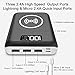 KEDRON Portable Charger Power Bank 24000mAh Wireless Charger Compatible Cellphone,Android Smartphones,Tablet and More with LED Digital Display 3 Outputs & Dual Inputs External Battery Pack (White)