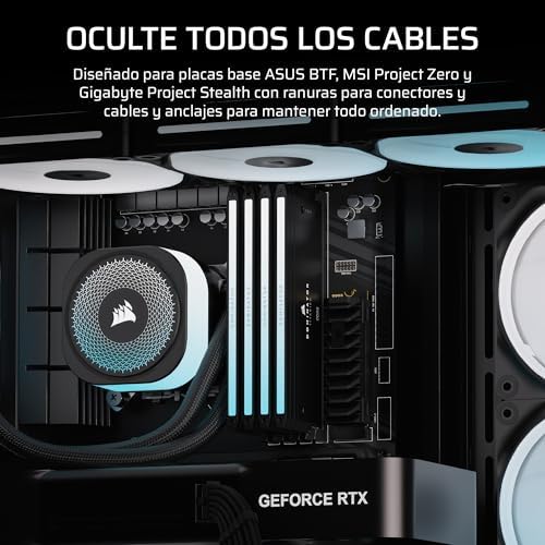 Quadro 4500X LX-R RGB Semitower para PC com vidro panorâmico – Sistema de montagem InfiniRail, capacidade para dois radiadores de 360mm, inclui 3 ventoinhas LX120R – pretas