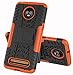 Yiakeng Moto Z3 Case, Moto Z3 Play Case, Dual Layer Shockproof Wallet Slim Protective with Kickstand Hard Phone Case Cover for Motorola Moto Z3 (Orange)
