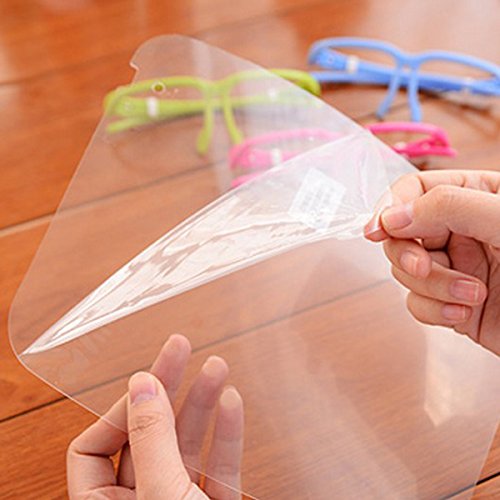 Tinksky Novelty Kitchen Cooking Double-sided Anti-fog Anti-Oil Splash Clear Face Mask Face Shield Protector (Rosy)