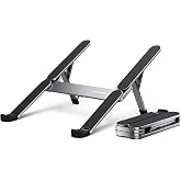 ICE COOREL Portable Laptop Stand, Foldable Laptop Riser for Desk, 6-Level Adjustable Ergonomic Computer Stand, Premium Aluminum Alloy Notebook Holder Compatible with 10-17 Inch Laptops &amp; Tablets