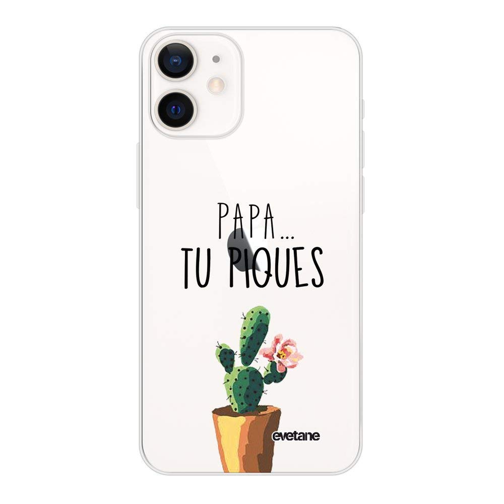 Evetane Cover for 5.4-Inch iPhone 12 Mini, Papa tu Piques Design