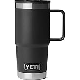 YETI Rambler 20 oz Travel Mug with Flip Straw Lid – Stainless Steel, Vacuum Insulated, Leakproof, Cup Holder Friendly