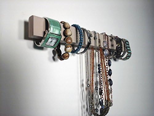 Jewelry Organizer Wall Hanging Bracelet T Bar, Necklace Holder, Bangle Bracelet, Scarf, Hair Tie and Watch Holder. Closet Organizers & Home Decor Ideas.