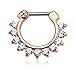 BodyJ4You Septum Rose Goldtone Horseshoe 16 Gauge Circular Barbell 2 Pieces