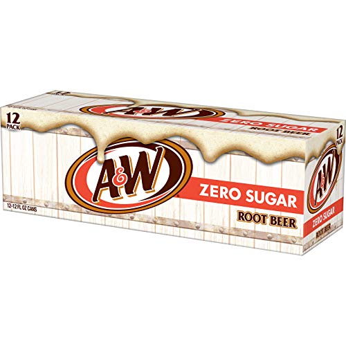 A&W ZERO SUGAR ROOT BEER SODA, 12 FL OZ CANS, 12 PACK