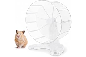 HI-ERA 8.7" Super Silent Hamster Wheel for Hamster Exercise Wheel for Gerbil, Syrian & Dwarf, Chinchilla and More Small Anima Running Wheels with Stable Stand, Clear