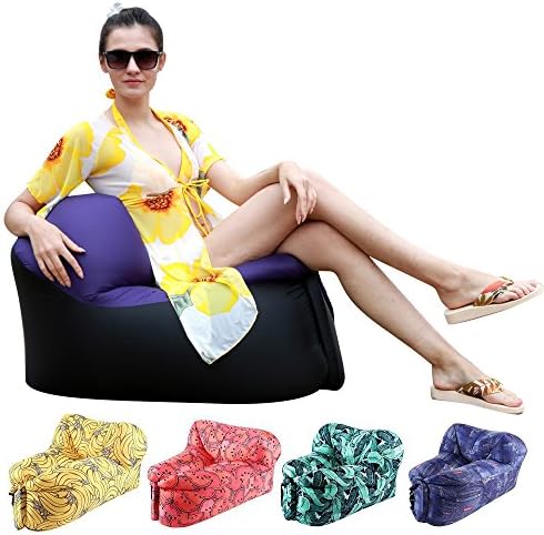 HAKE Inflatable Lounger Chair with Carry Bag,Portable Air Chair for Indoor and Outdoor Use - Ideal for Backyard,Camping,Fishing,Picnics and Music Festivals