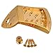 Yibuy 75x45x9mm Golden Metal Triangle Mandolin Tailpiece Parts for 8 String Arched Top Mandolin with Screws