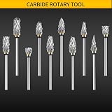 FOTYBEI 10Pcs Tungsten Carbide Rotary Burr Set 1/8 in Shank Dremel Compatible view 6