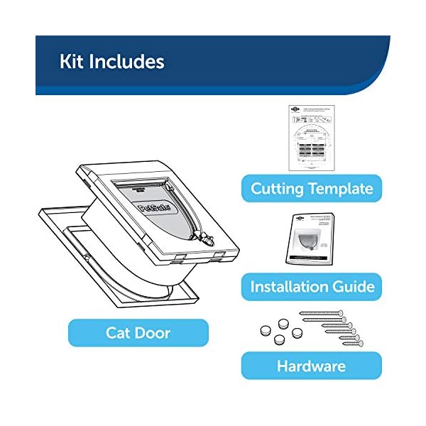 PetSafe Staywell 4 Way Locking Classic Cat Flap, Easy Install, Durable, Pet Door for Cats - (Tunnel Included), White