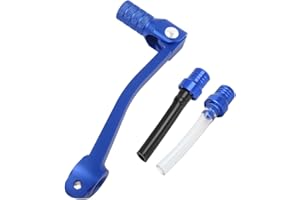 KHGUZ Motorcycle Folding Gear Shifter Shift Lever, Foldable Motorbike Pedal Shifter Replacement Accessories with Tank Cap Vent Hose Tube, Fit for 50cc 70cc 90cc 110cc Pit Dirt Bike Parts (Blue)