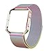 Andyou Fitbit Blaze Band with Frame, Stainless Steel Replacement Adjustable Band with Metal Frame for Fitbit Blaze Women Men,Colorful