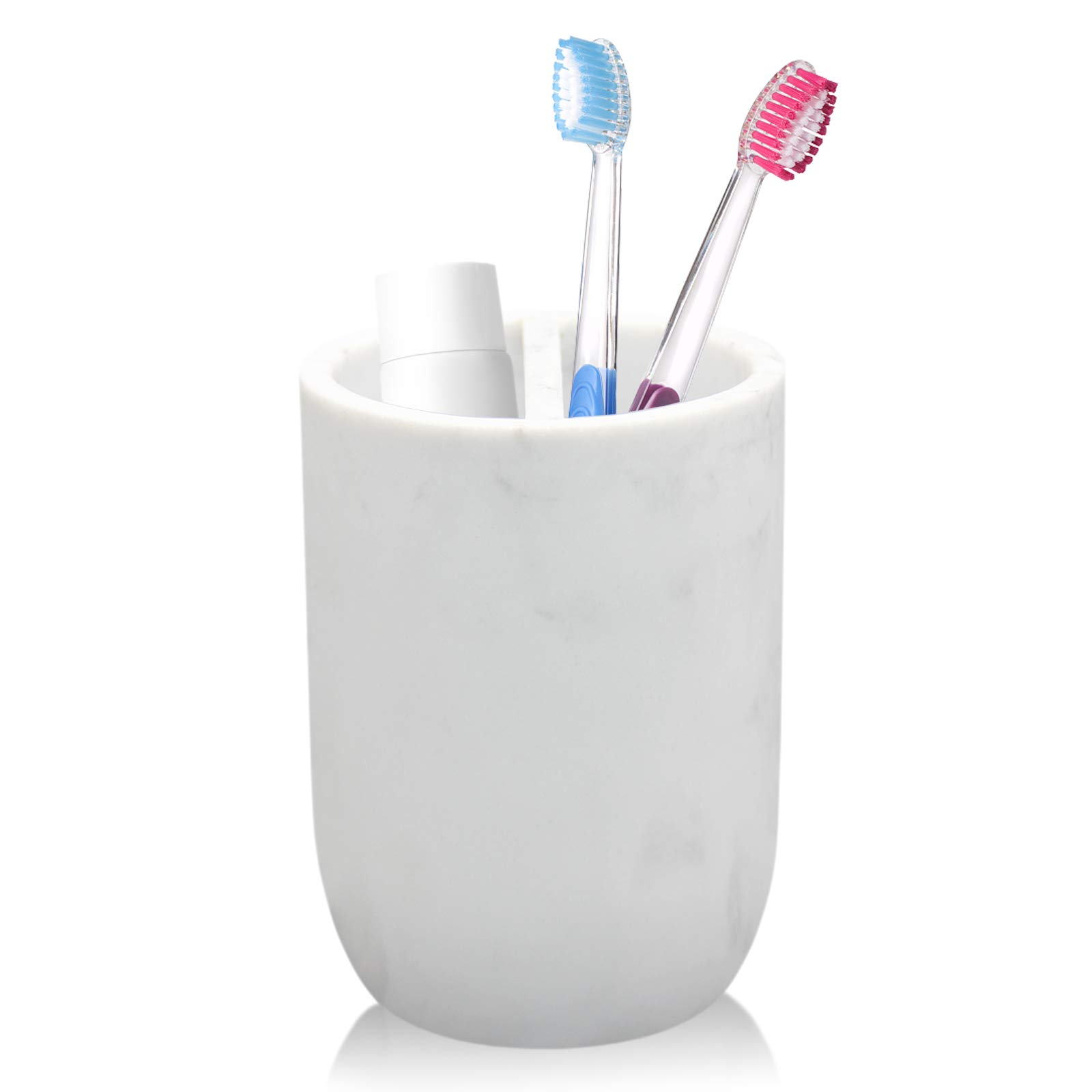 Photo 1 of Toothbrush Holder Polyresin Toothbrush Organizer Stand,Multi-Functional Toothpaste Holder Makeup Brushes Cup Razors Holder for Bathroom Vanity Countertop,Ideal for Home, Hotel (Marble Style) (1Pack)
