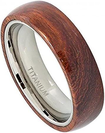 6mm Titanium Wedding Band Ring with Hawaiian Koa Wood Inlay (11)