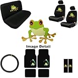 15PC Green Frog Shield Auto Accessories Interior Combo Kit Gift Set