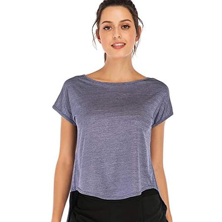 HZH Top de Yoga para Mujer, Camiseta Suelta de Verano con ...