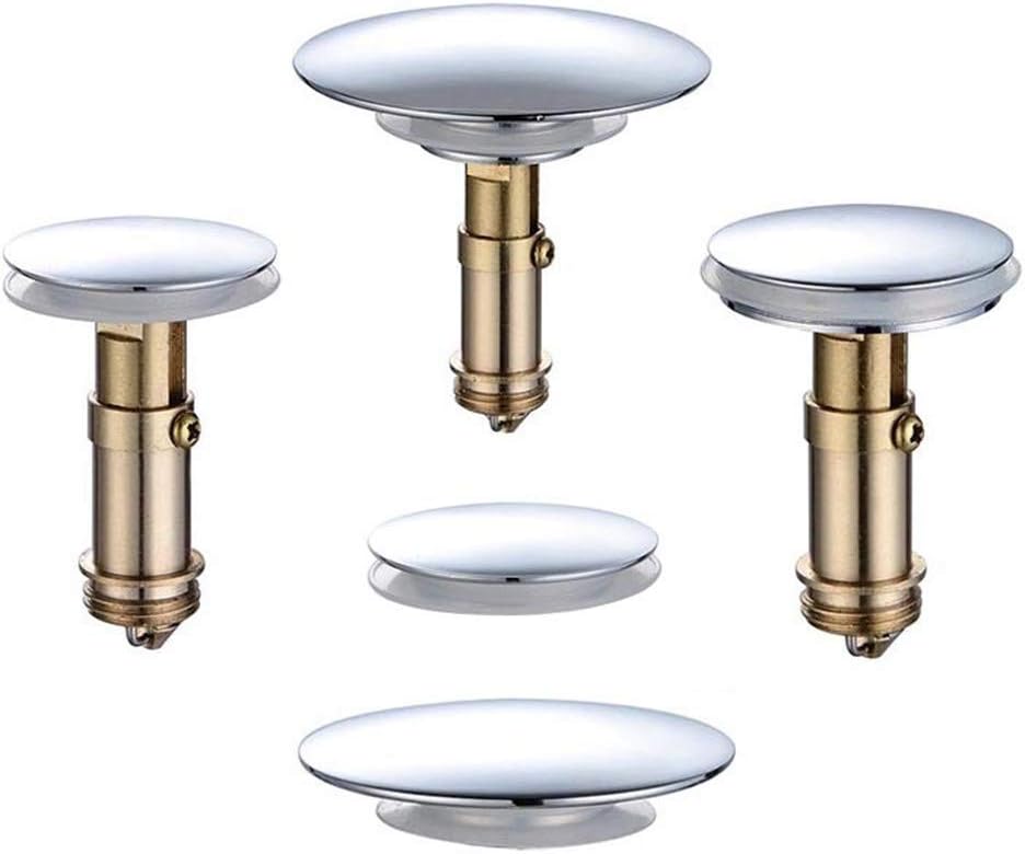 Chrome Basin Waste Pop Up Bathroom Sink Push Button Click Clack Plug Bolt - Image 3