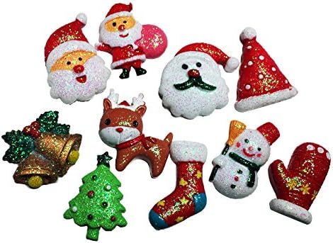 Incredible art 10pc Mixed of chrismas Style Resin Flatback cute Cabochons Decoden Pieces,The perfect Christmas gift