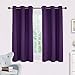 NICETOWN Thermal Insulated Blackout Draperies Curtains, Triple Weave Home Decoration Solid Ring Top Blackout Drape Panels for Bedroom (Set of 2,42 x 45 Inch,Royal Purple)