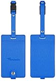 Travelambo Synethic Leather Luggage Tags & Bag Tags 2 Pieces Set in 8 Colors (blue)