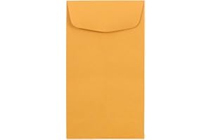 JAM PAPER #6 Coin Business Recycled Envelopes - 85.7 x 152.4 mm (3 3/8" x 6") - Brown Kraft - 50/Pack