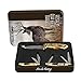 Uncle Henry 3-Piece Gift Tin w/Fixed Blade, 2-Blade Small Trapper, 3-Blade Stockman