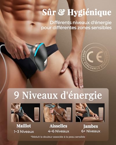 Haarlosy Pulsed Light Hair Remover, Large Window 10cm2, 999,900 IPL Flashes, 9 Levels & 2 Modes, Auto/Manual – Definitive Laser Hair Removal Home Women & Men, Face, Body, Armpits, GLY02