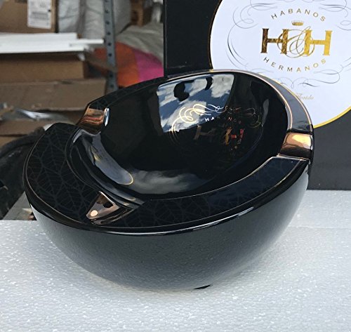 H&H Insignia Collection - Black Oval - Cigar Ashtray - Thumbnail 3