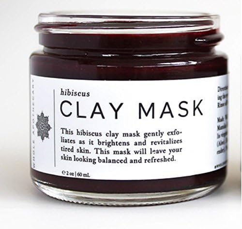 Whole Apothecary All Natural Organic Skin Care: Certified Organic Moisturizer for Dry Skin + Facial Exfoliator Hibiscus Clay Mask for Clear Skin
