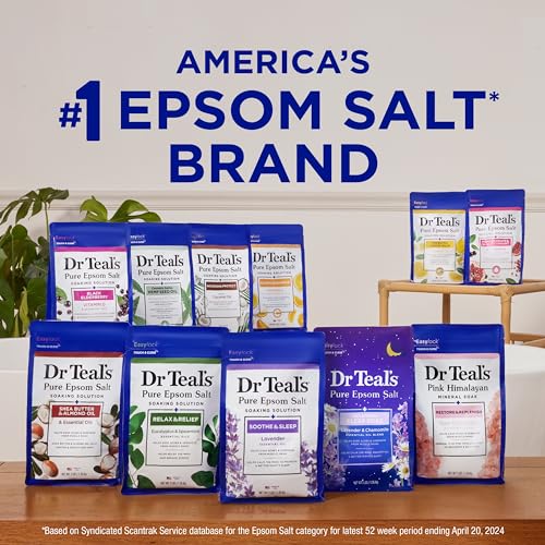 DR TEAL’S PURE EPSOM MAGNESIUM SALT SOAK, RESTORATIVE MINERALS WITH MAGNESIUM, POTASSIUM & ZINC, 3 LBS