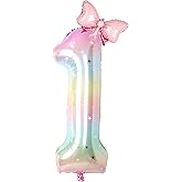Happy birthday Big Number Balloons Foil Birthday Balloon Number Balloons Happy Birthday Party Decorations Kids and Wedding Party Supplies (Pink 1)