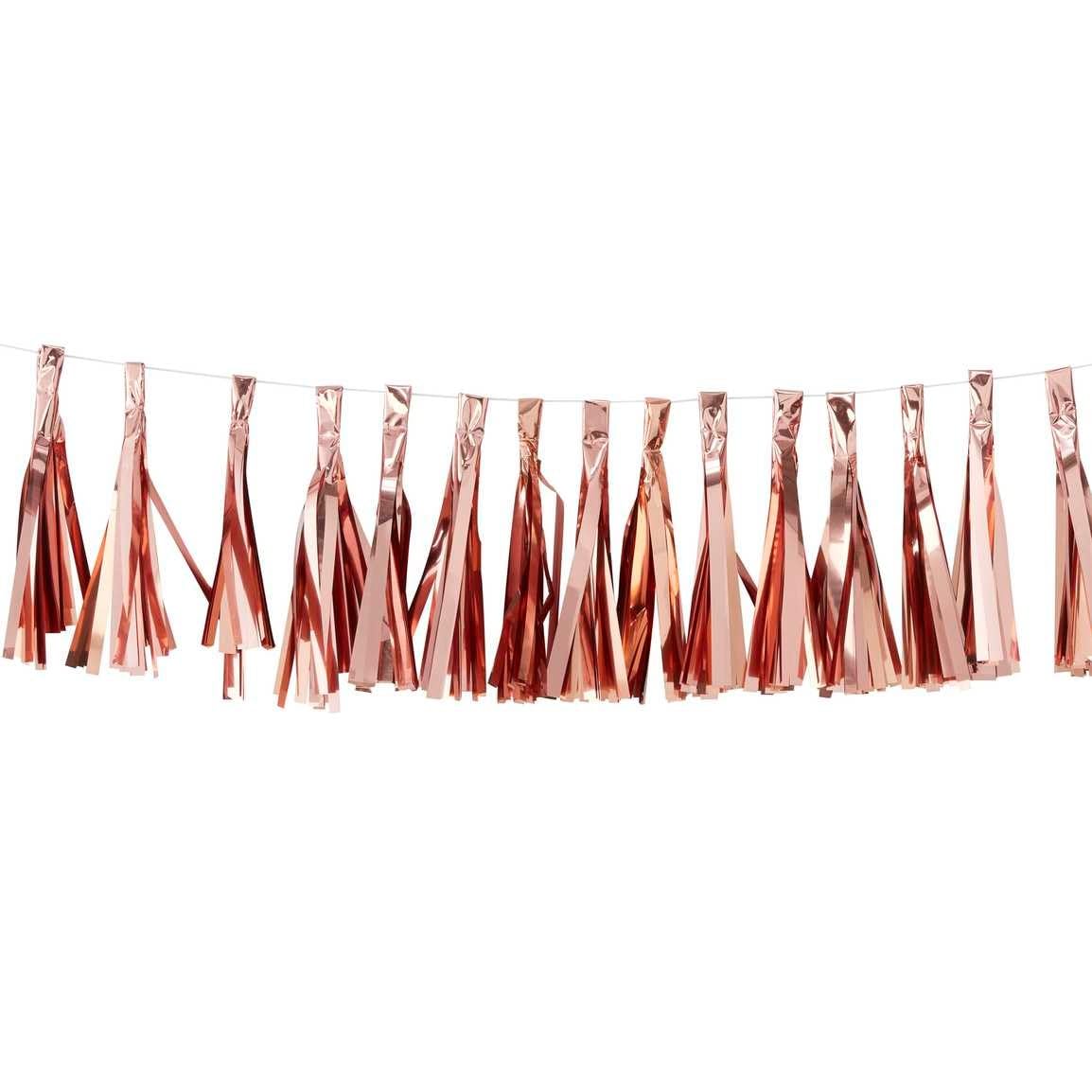 Ginger Ray Rose Gold Foiled Tassel Garland Party Decoration - 2 metre - Pick & Mix
