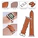 5 Colors for Apple Watch Bands, Fullmosa Yona Calf Leather Replacement Band/Strap with Stainless Steel Clasp for Apple Watch Series 1 2 3 Sport and Edition Versions 2015 2016 2017, Light Brown,42mm