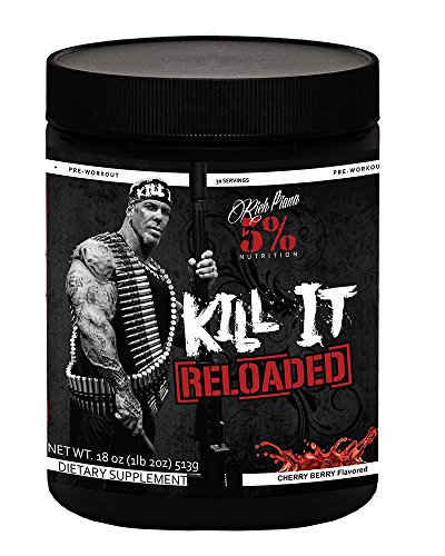 Rich Piana 5% Nutrition Kill It RELOADED Pre Workout (Cherry Berry) 18oz (513 GRAMS) 30 Servings