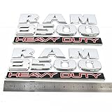 Yoaoo® 2x GENUNE Chrome Dodge RAM 3500 Emblem Badge 3D Emblem Decals Nameplates Flat Letter OEM New Shiny