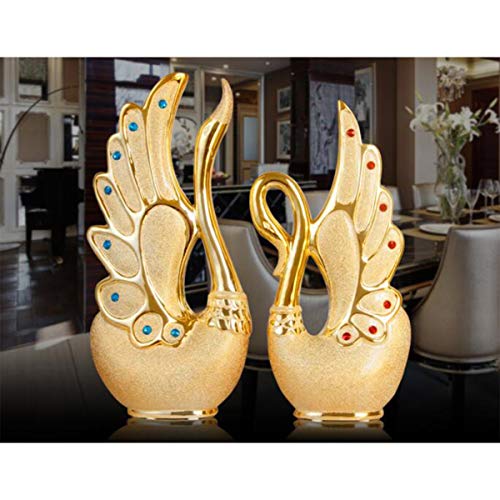 Tongboshi Home Decoration, Jingdezhen Ceramic Jewelry Crafts, Home Living Room TV Cabinet Decorations, Porch Wine Rack Wine Cabinet Office Home, Bookshelf Decoration, Wedding Gifts, swan Suit - Thumbnail 6