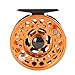 Fiblink Saltwater Fly Fishing Reel with Large Arbor 2+1 BB, CNC machined Aluminum Alloy Body and Spool (5/6 Wt, Orange)