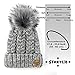 Braxton Knit Hat for Women - Pom Cable Winter Warm Fleece Beanie - Wool Snow Cuff Outdoor Ski Cap