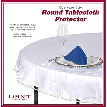 LAMINET Heavy-Duty Deluxe Crystal Clear Vinyl Tablecloth Protector 70