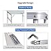 REDCAMP Folding Camping Table Adjustable, Portable Picnic Table with 2 Chairs, Aluminum White 35.4