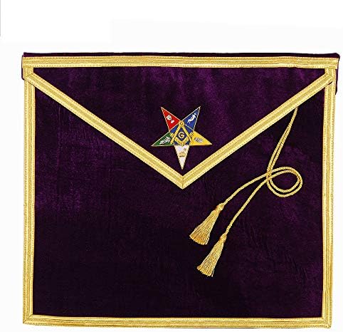 Purple Velvet Patron Apron with Square & Compass in Star w/c&t